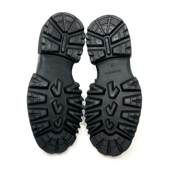 Allsaints Lola Studded Apron Toe Loafers Women's Size 6 Black Leather Gold Stud - Picture 10 of 14